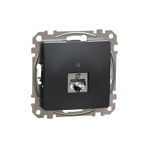 SCHNEIDER ELECTRIC - SDD114451S Sedna Design & Elements Информационна Розетка CAT 5E STP, RJ45, антрацит