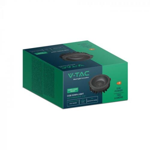 V-TAC - 12W LED Луна Bridgelux със смяна на цветната топлина  Черен Ринг + Черна Основа SKU: 23671