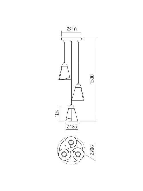 SMARTER - pendant luminaire  INDUA  01-2194 E27, 3x42W