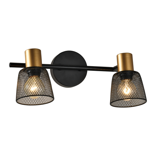PREZENT - Wall lamp DAYTONA 40W 2хE14 black/gold 75471