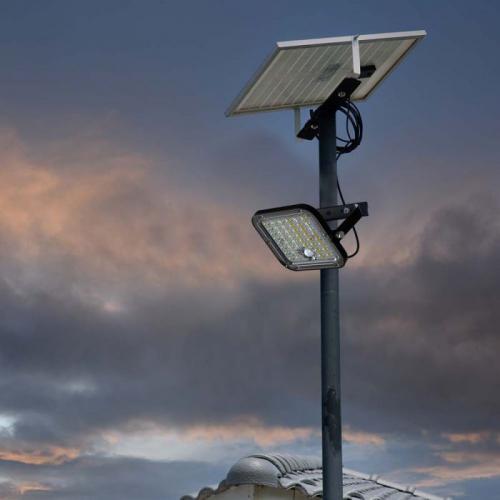 V-TAC - 10W LED Соларен Прожектор LiFePo Батерия 3.7V Черен 6000K SKU: 10313