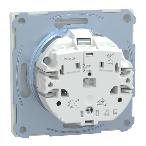 SCHNEIDER ELECTRIC - MTN2300-6035 ocket-outlet, Merten System Design, 2P + E, 16A, Schuko, shutter, screwless terminals, matt, lotus white