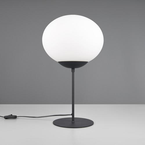 TRIO - Нощна лапма Ø30 h52cm FOMENTO – 563100132 1x E27 15W черна / бяло стъкло