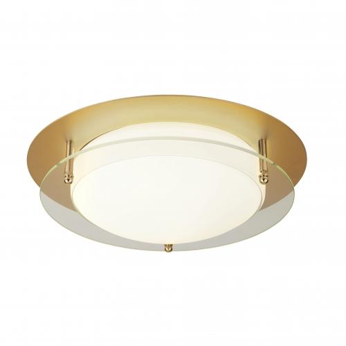 SEARCHLIGHT -  6830-38GO Led Flush Light, 38cm, Gold With Glass Halo Ring   