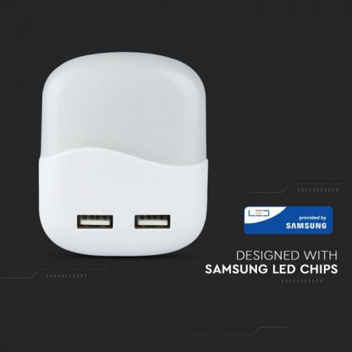 V-TAC - LED Night Light SAMSUNG Chip USB Square 4000K SKU: 508