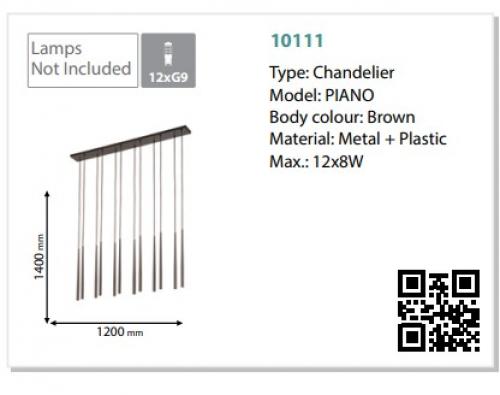 TKLighting - PIANO PENDANT 12xG9 96W BROWN 10111