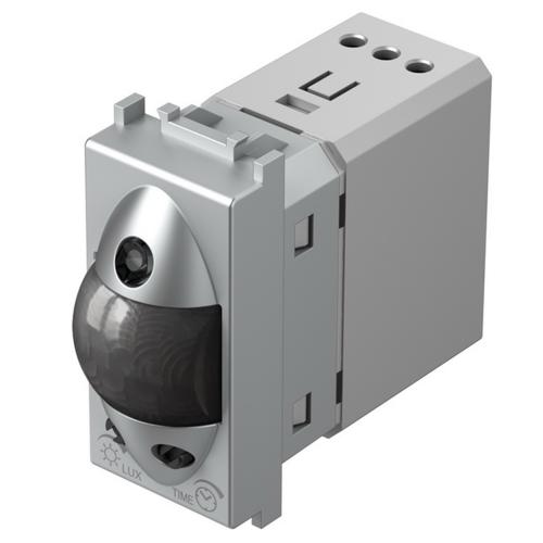 TEM - EM31ES Motion sensor PIR, 110°, range 8m @ h=1.2m, 5A, requires neutral, 1M, color Silver matt, Modul