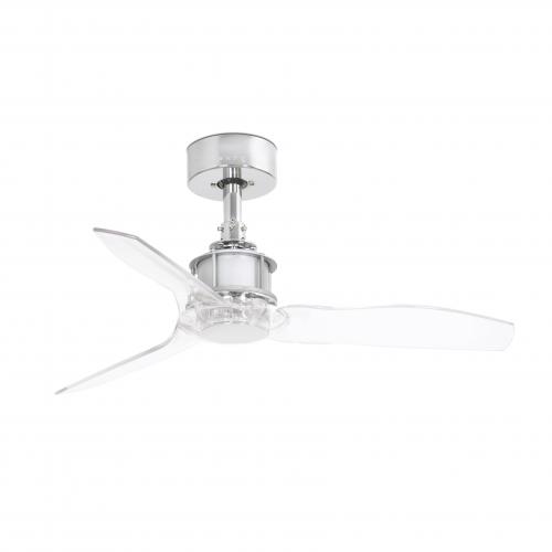 FARO - JUST FAN Chrome/transparent ceiling fan 81cm Ref.33426