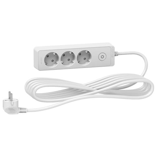SCHNEIDER ELECTRIC - ST9435W Unica разклонител шуко 3 гнезда, 5м, ключ- бял