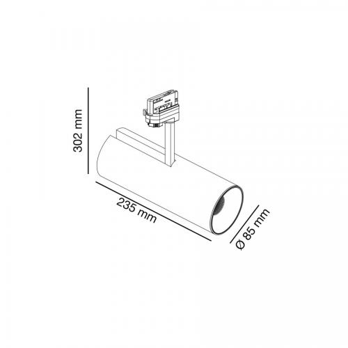 FARO - FUGA MEDIUM White projector LED CRI95 24W 3000K 24° Ref.011202101C