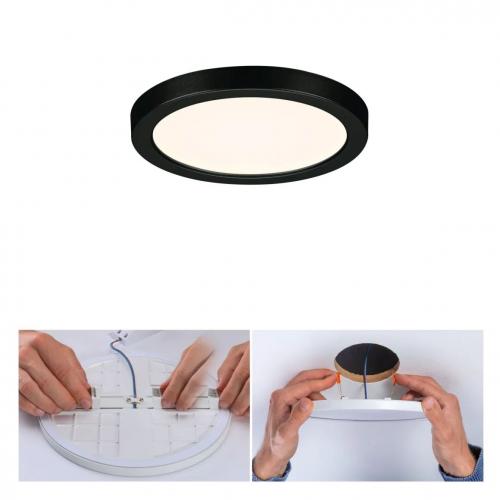 PAULMANN - 79960  VariFit LED recessed panel Areo IP44 round 118mm◼ 6.5W ◼550lm◼ 3000K✴Black