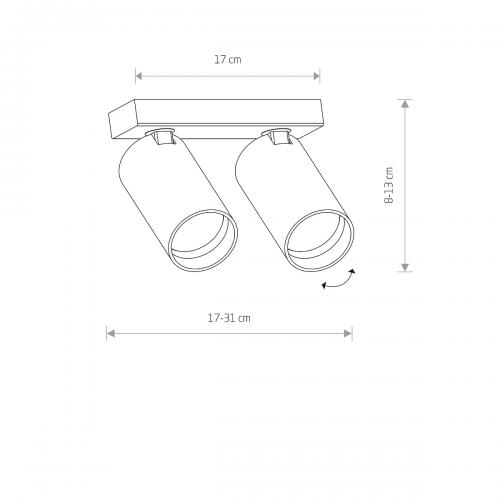 NOWODVORSKI - Ceiling lamp 7810 MONO II WHITE • GU10 2X10W  LED • IP20