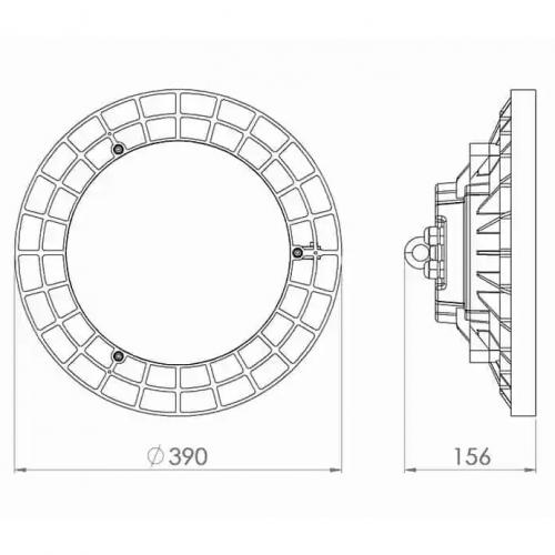 ATRA - Влагозащитена камбана LED 120W 12000lm 4000К SAMSUNG IP 65 Ф390х155
