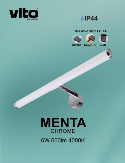 VITO - LED BATH LAMP MENTA 6W 4000K 40CM IP44 CHROME 2110340