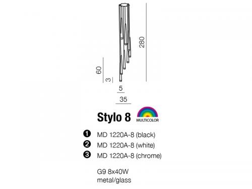 AZZARDO - Stylo 8  MD1220A-8-WH / AZ0209