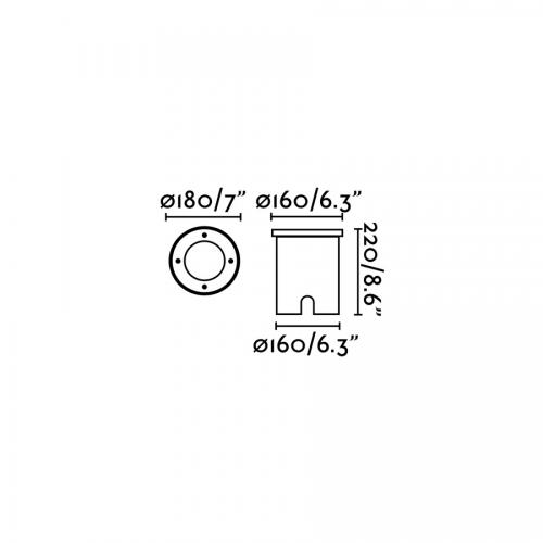 FARO - TECNO-1 Matt nickel recessed lamp Ref.71483  IP67
