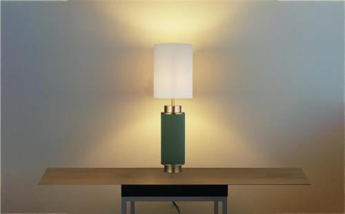 SEARCHLIGHT - Table Lamp dark green, brass FLASK EU59041AB 60W E27