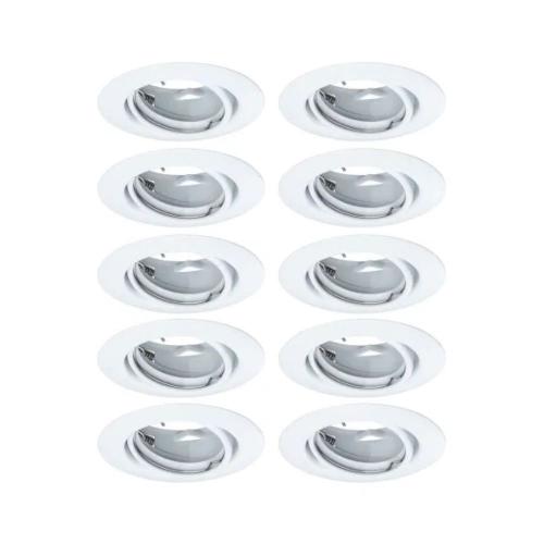 PAULMANN - 93400 Recessed light Base basic set pivoting round ✴90mm 20° GU10 max. 10W~230V⚡dimmable✴white