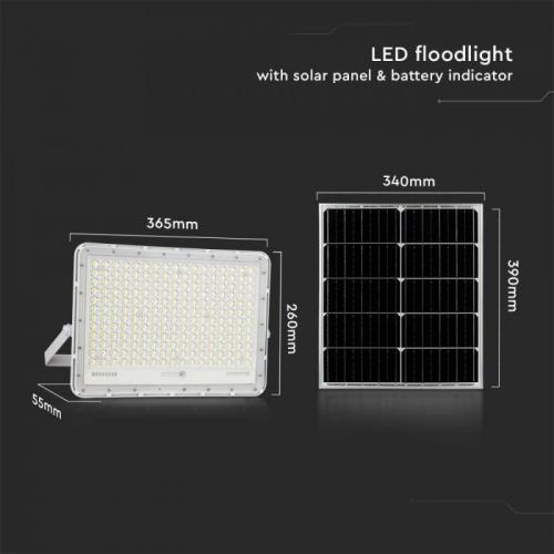 V-TAC - 30W LED Соларен Прожектор 6400K Сменяема Батерия Бяло Тяло SKU: 7847