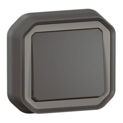 LEGRAND - 2-way switch monobloc for flush mounting color Anthracite IP55 Plexo New 69881L