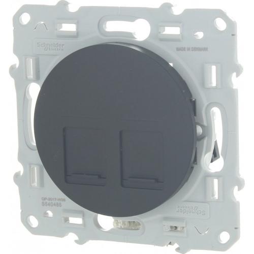 SCHNEIDER ELECTRIC - S540485 RJ45 infraplus data sockets Category 6, unshielded, double anthracite
