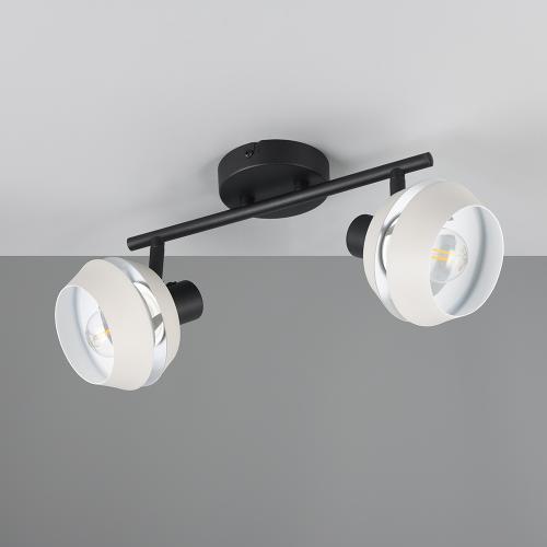 TRIO - Двоен спот бял с черна основа, метален ISLA R86362076 2x E14 10W