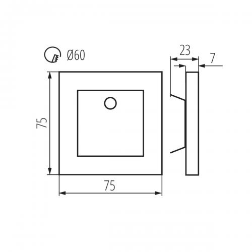KANLUX - APUS LED PIR WW (27370) 12V DC 3000K with a motion sensor