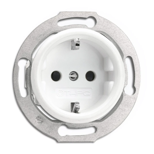 THPG - Outlet SCHUKO with shutter Ø 7,0 cm 16A Duroplast white 180810