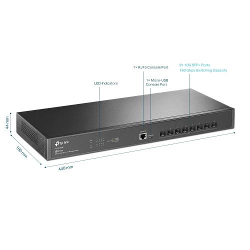 OMADA - 8-Port 10GE SFP+ L2+ Managed Switch SX3008F