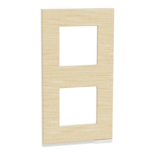 SCHNEIDER ELECTRIC - NU6004V83 vertical cover frame - 2 gangs - 2 x 2 modules - scandinavian wood