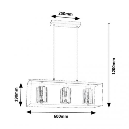 RABALUX - Пендел CHADWICK 72033 E27 3X MAX 25W