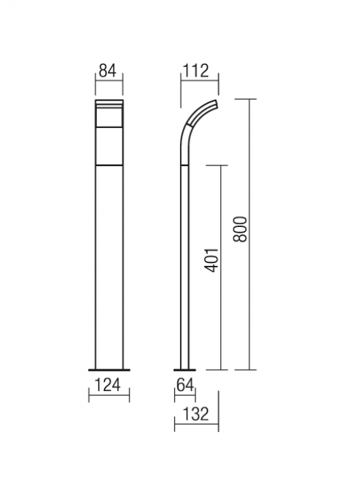 REDO GROUP - Градински стълб  SLIDER 9718  ST84 LED SMD 7W IP54 DG SENZOR 3000K 