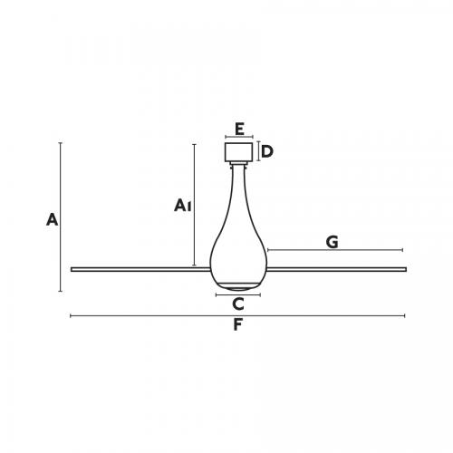FARO - MINI ETERFAN Transparent ceiling fan with Dc motor 33382WP