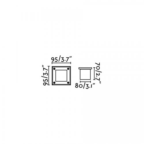 FARO - LED-18 Inox square recessed lamp 6000K Ref.71497N  IP67