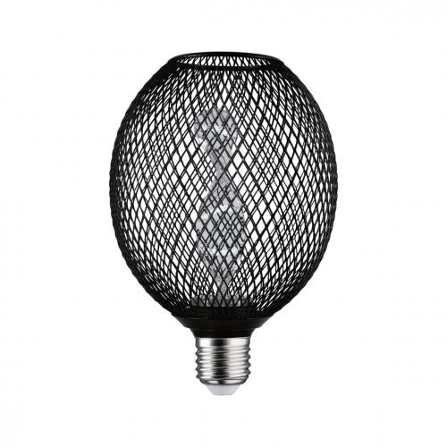 PAULMANN - 29086    Metallic Glow Standard 230V LED Globe ⚡ E27 ⚡ Helix ⚡ 110lm ⚡ 3.5W ⚡ 1800K ✴ Black
