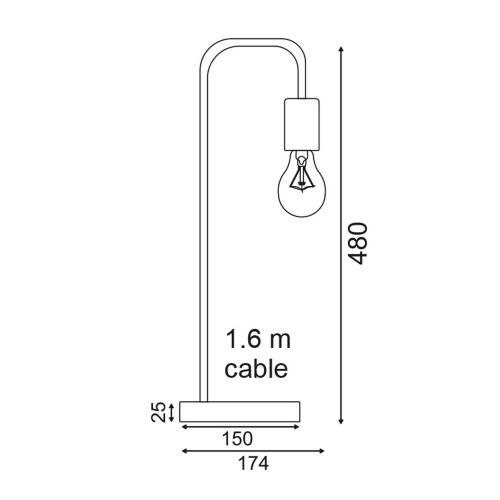 ACA LIGHTING - Настолна лампа  TABLE & FLOOR LUMINAIRES KS1755TPW
