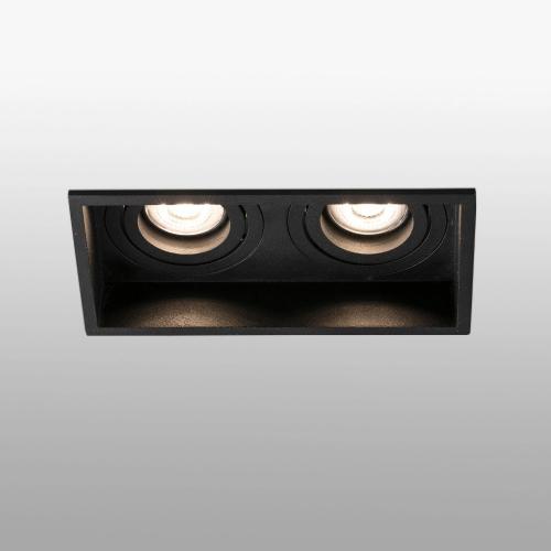FARO - HYDE Black orientable square recessed lamp 2L Ref.40127