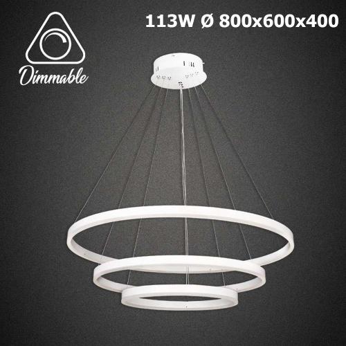 TNL - LED Chandelier 1010 113W Ø 800x600x400 DIMM white