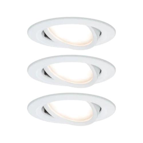 PAULMANN - 93485  LED recessed light 3-Step-Dim Nova Coin basic set pivoting round 84mm✴white matt