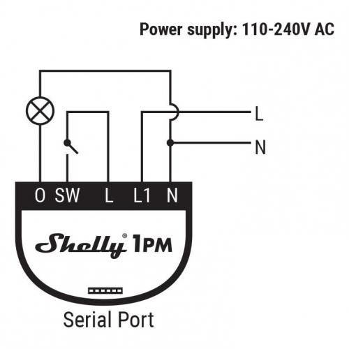 SHELLY - Smart relay 1х On/Off 16A with a gauge neutral required Shelly 1 - 262009