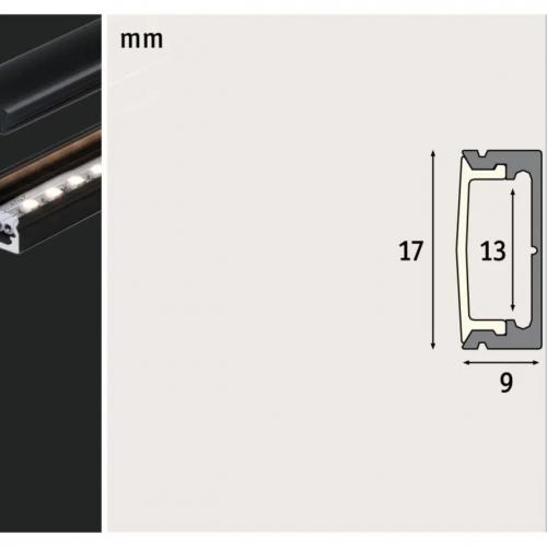 PAULMANN - Профил за LED Лента  2м.  70521  LED Strip Profile Base Black Diffuser 2m✴Черен
