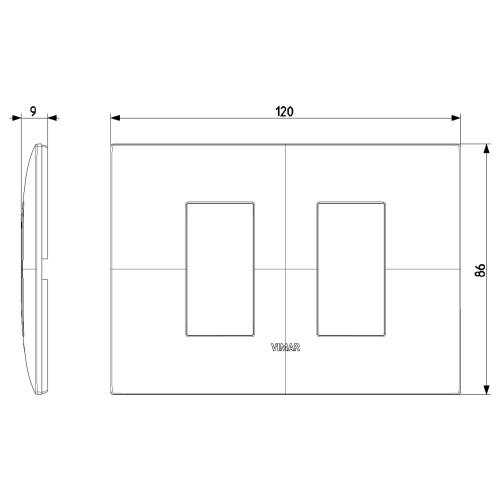 VIMAR - 09679.11 cover plate - 2 separate module matt white color NEVE UP