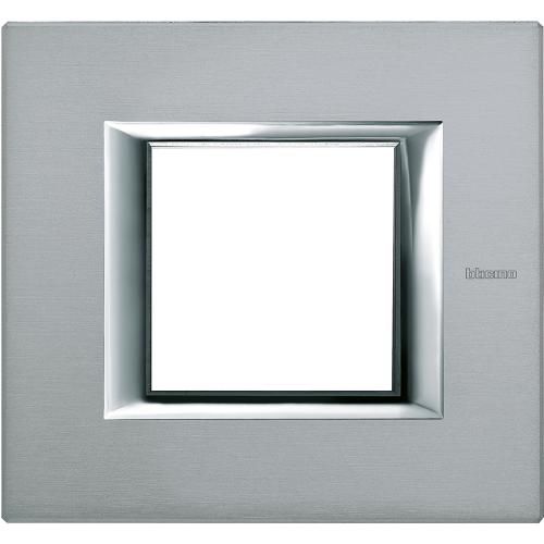 BTICINO - HA4802AZ Rectangular cover plate 2 modules - brushed mercury 