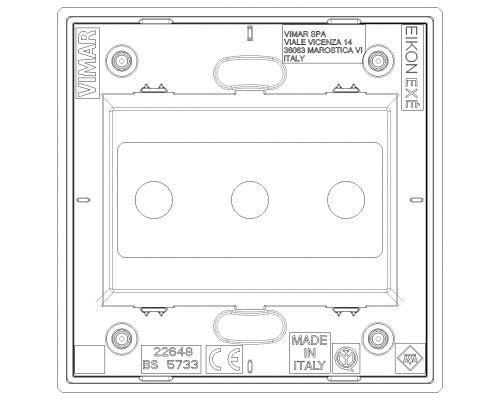VIMAR - Plate 3Mx3 BS Tondo gold - 22685.RN.3.82