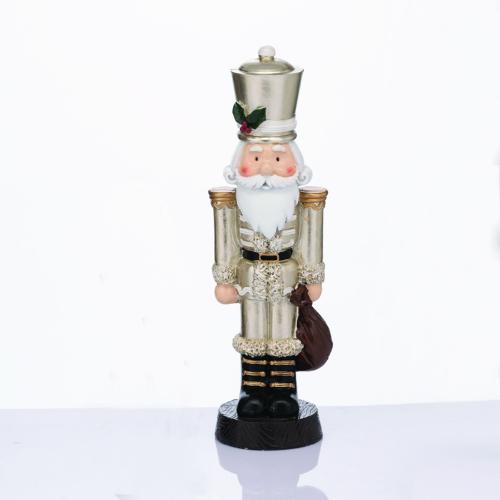 ACA LIGHTING - NUTCRACKER RESIN SOLDIER WITH MISTLETOE CHAMPAGNE 35cm  X1535108
