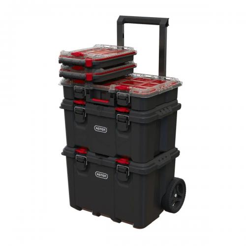 KETER - SMALL STACK'N'ROLL ORGANIZER, 242X388X780 BLACK/RED - 17211433