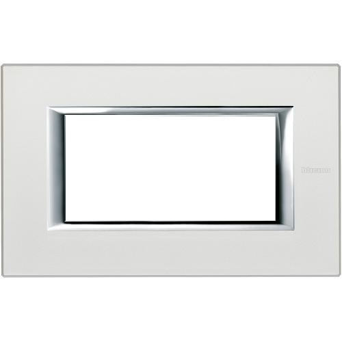 BTICINO - HA4804SAN Rectangular cover plate 4 modules - silver