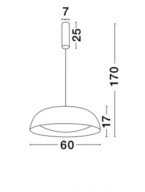NOVA LUCE - Пендел LANDON  86009  LED 40W 2400Lm 3000K IP20 D:60 H2:170 cm