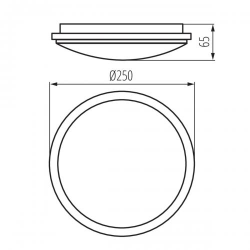 KANLUX - Ceiling-mounted LED light fitting ORTE with a motion sensor 18W 4000K 1600lm 120° IP54 29162