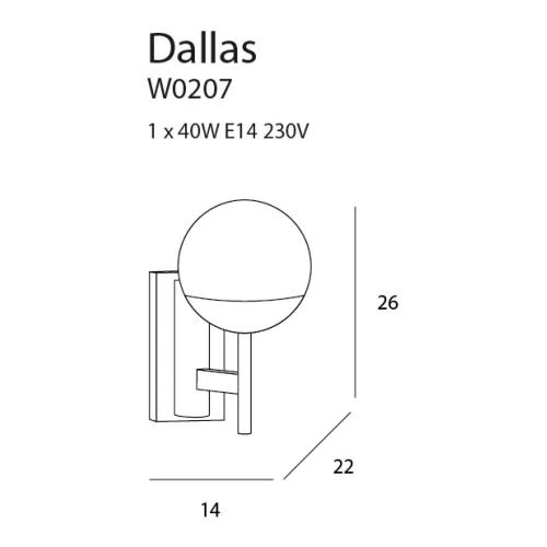 MAXLIGHT - Wall lamp  Dallas W0207 1 x 40W E14 230V